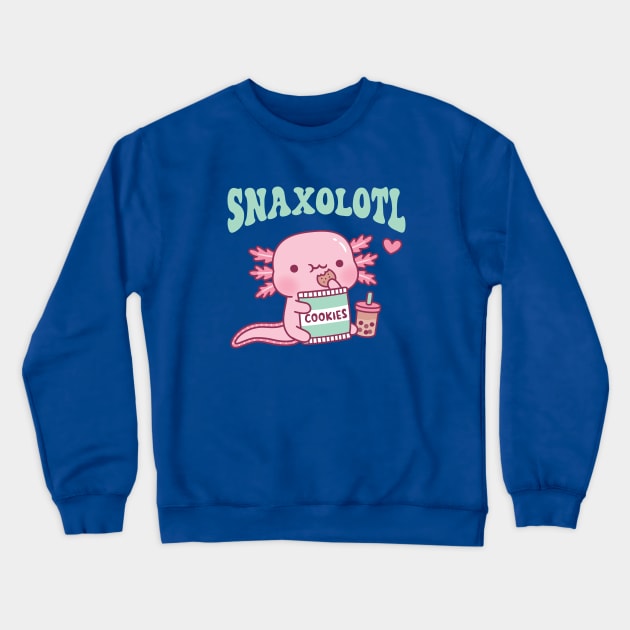 Funny Snaxolotl Snack A Lotl Like The Axolotl Crewneck Sweatshirt by rustydoodle